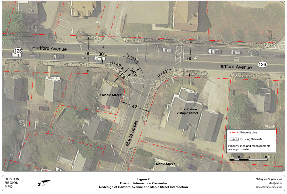 FIGURE 2. Existing Intersection Geometry
Figure 2 shows an aerial photograph of the existing intersection geometry.
